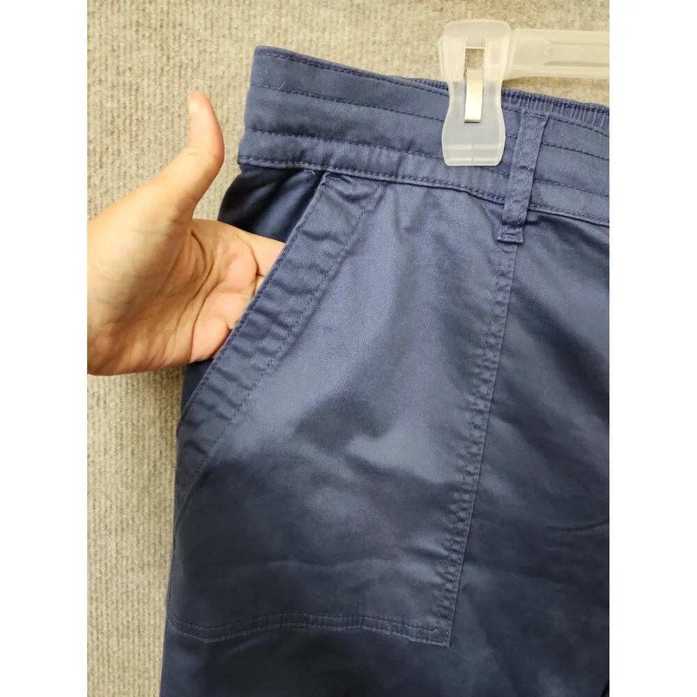 Lane Bryant Pull-On Super-Soft Straight Leg Chino Pants Women 20 Sateen Blue NEW